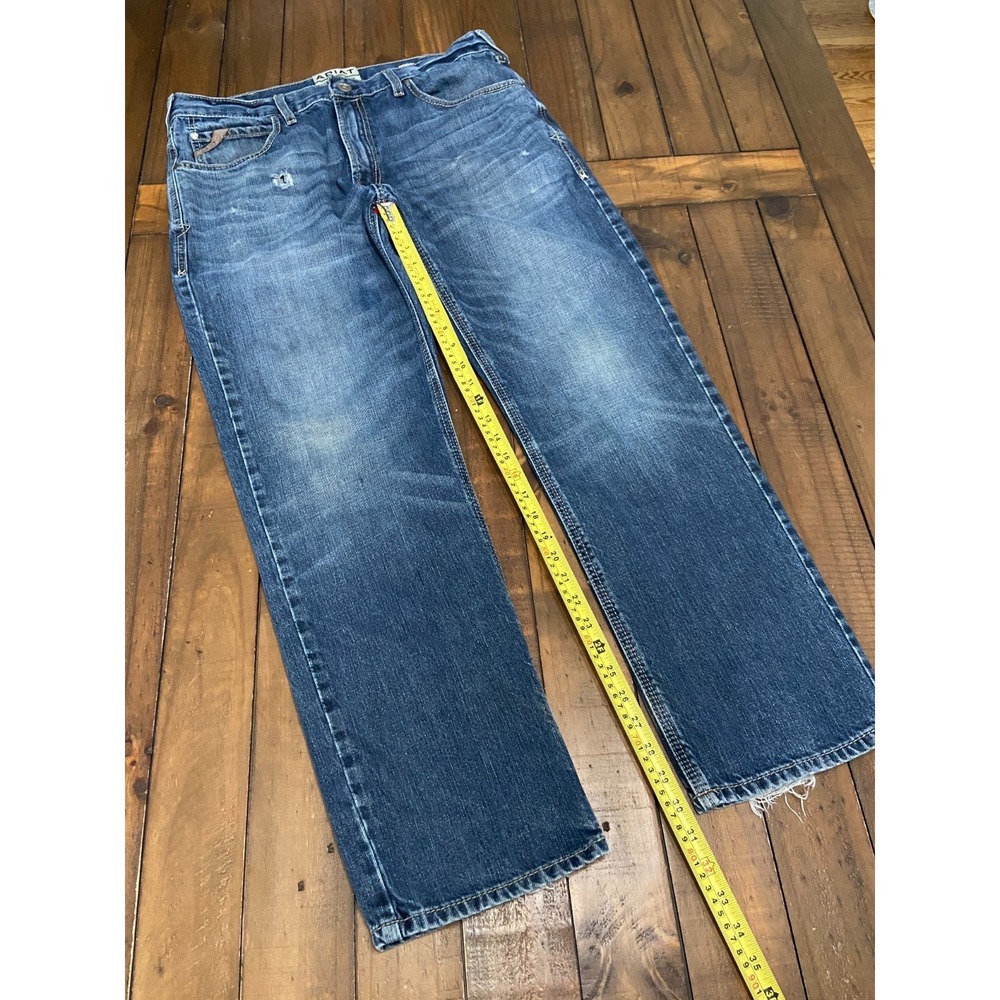 Ariat M1 Remy Vintage Straight Leg Jeans Mens 38x32 Bradford Wash Distressed - Picture 12 of 15